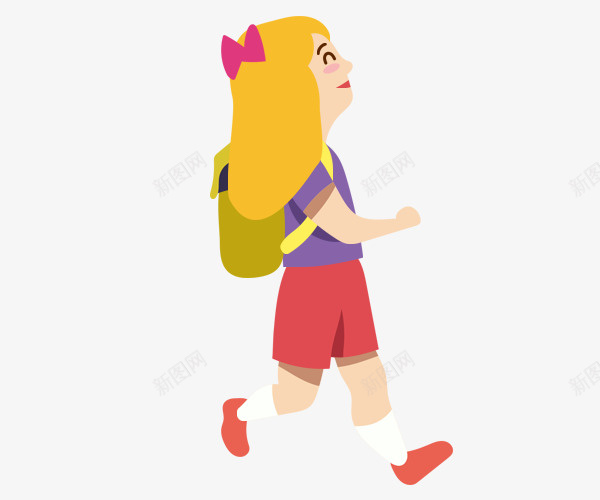 手绘走路的小女孩psd免抠素材_新图网 https://ixintu.com 手绘走路的小女孩 背着书包的女孩 走路的人 走路的女孩 走路的小人