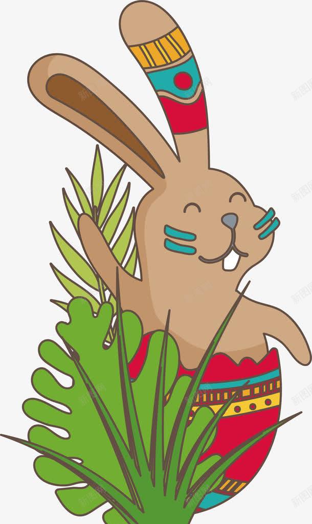 打招呼的小兔子png免抠素材_新图网 https://ixintu.com 卡通礼貌 可爱兔子 小兔子 打招呼 民族风 矢量png 破壳的兔子