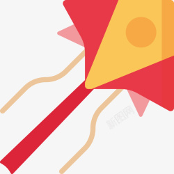 中国传统风筝红色放飞的一个风筝素材