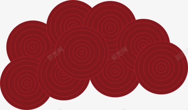 红色圆形纹样png免抠素材_新图网 https://ixintu.com 中国风 圆 红色 纹样 螺纹