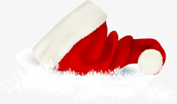 红色雪花圣诞帽矢量图素材