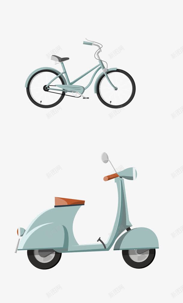 灰色自行车小摩托png免抠素材_新图网 https://ixintu.com 交通工具 小摩托 灰色自行车 矢量小摩托