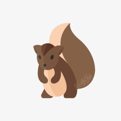 扁平化棕色的小松鼠矢量图素材