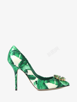 绿色宝石绿色高跟鞋高清图片