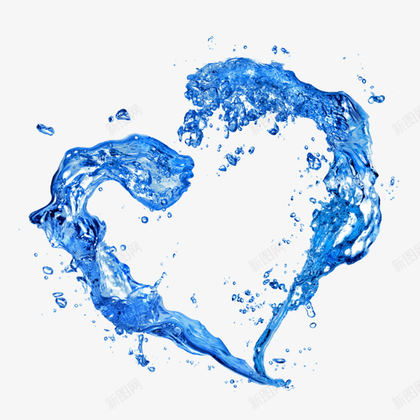 心形的水元素1png免抠素材_新图网 https://ixintu.com 水 水PNG 水元素 补水