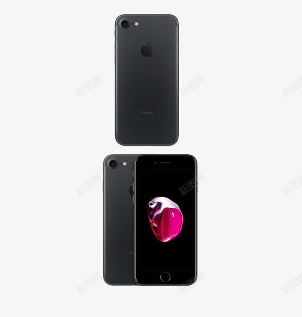 哑黑iPhone7png免抠素材_新图网 https://ixintu.com 手机 苹果 通讯 黑色