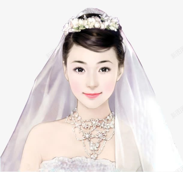 手绘婚纱新娘png免抠素材_新图网 https://ixintu.com 婚纱 手绘 新娘