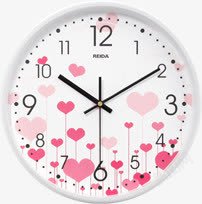 粉色爱心钟表电商海报素材