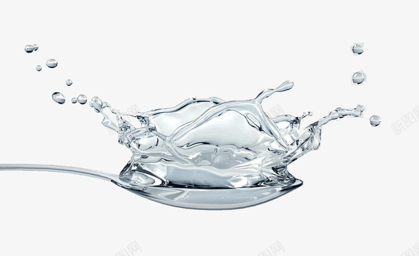 创意勺子上的水png免抠素材_新图网 https://ixintu.com 创意 勺子 水 艺术