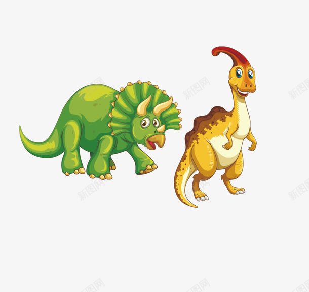 卡通恐龙类矢量图ai免抠素材_新图网 https://ixintu.com 卡通 恐龙 绿的恐龙 矢量图