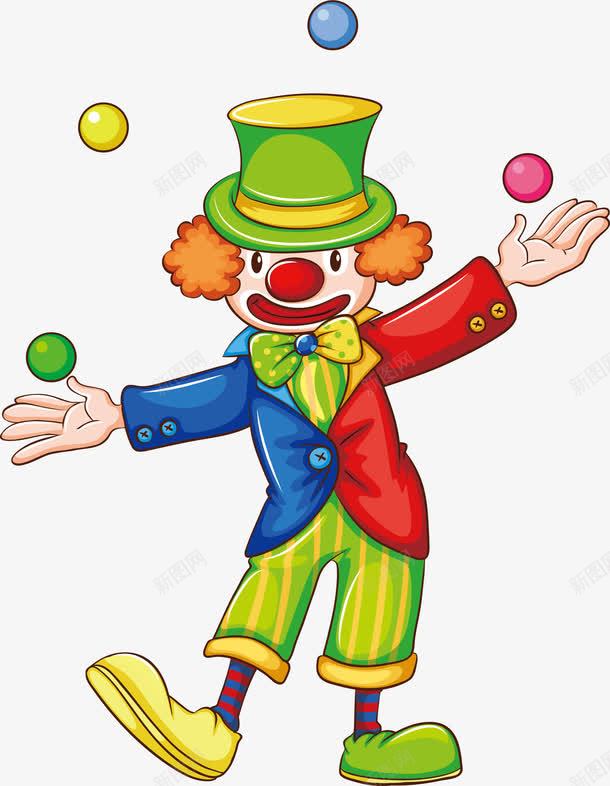 扔小球的小丑png免抠素材_新图网 https://ixintu.com 小丑 小丑玩球 扔小球 玩球 矢量png 表演节目