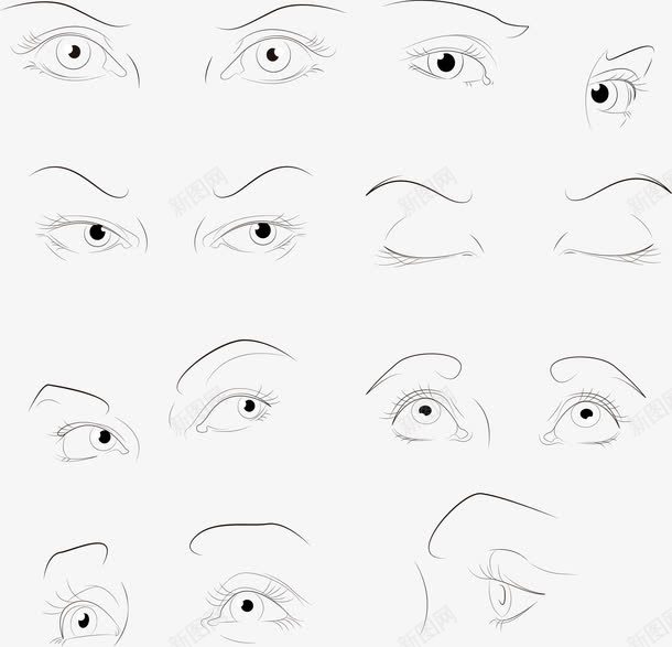 素描人物眼睛png免抠素材_新图网 https://ixintu.com 人物眼睛 手绘 眼神 素描