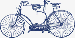 手绘复古自行车素材