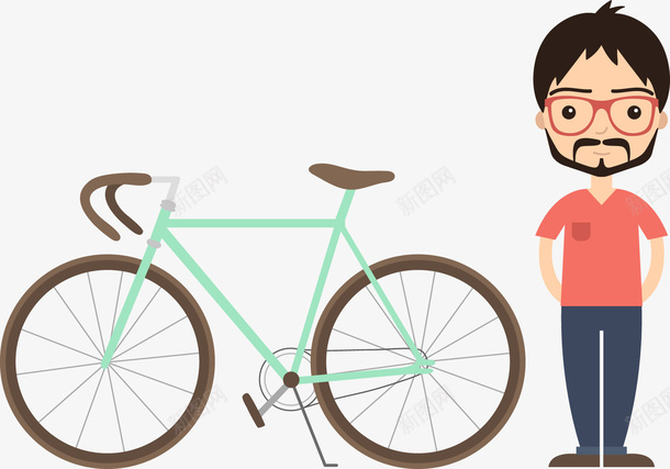 小人和他的自行车矢量图ai免抠素材_新图网 https://ixintu.com 出行 自行车 锻炼 骑行 矢量图