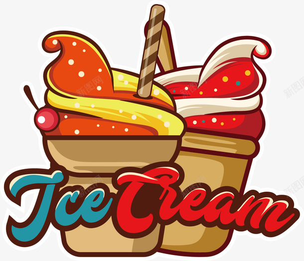 彩色雪糕图案png免抠素材_新图网 https://ixintu.com Ice cream 免抠PNG 冰淇淋 冰激凌 卡通 奶油冰淇淋 英文