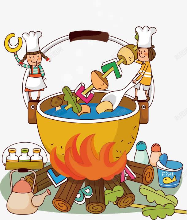 卡通做菜的厨师背景png免抠素材_新图网 https://ixintu.com 做菜 卡通 厨师 背景