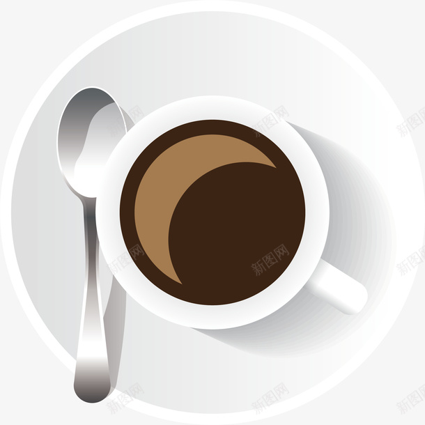 苦涩咖啡矢量图ai免抠素材_新图网 https://ixintu.com 俯视 勺子 咖啡 手绘 白色杯具 简约 矢量图