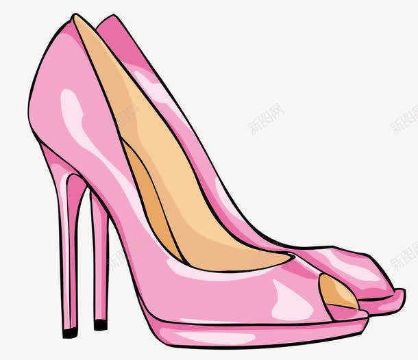 粉色高跟鞋png免抠素材_新图网 https://ixintu.com 卡通 粉色 鞋子 高跟鞋