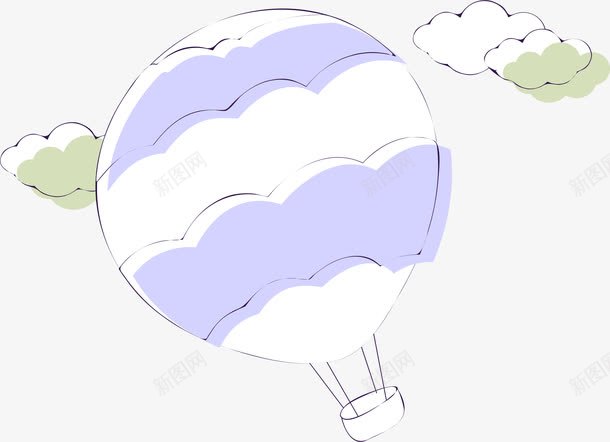 紫色卡通热气球云朵装饰图案png免抠素材_新图网 https://ixintu.com 云朵 免抠PNG 卡通 热气球 紫色 装饰图案