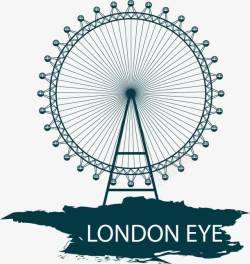 伦敦之眼创意伦敦地标伦敦眼矢量图高清图片