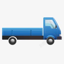 蓝色小货车矢量素材专车蓝色小货车卡通矢量图高清图片