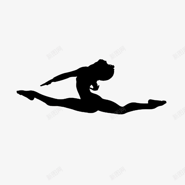 跳跃的女子剪影png免抠素材_新图网 https://ixintu.com 体操剪影 头往后仰 女子剪影 跳跃的女子