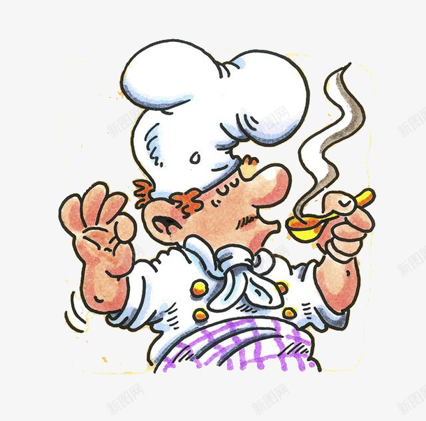卡通男厨师做饭png免抠素材_新图网 https://ixintu.com 享受 做饼 免扣男人 勺子 卡通 品尝 男厨师做饭