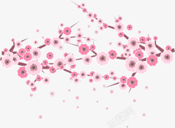 粉红梅花树枝矢量图素材