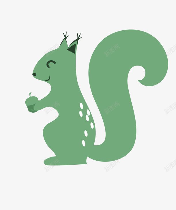 手绘绿色小松鼠图标png_新图网 https://ixintu.com 卡通小松鼠 可爱小松鼠 小松鼠 小松鼠图标 手绘小松鼠 绿色小松鼠
