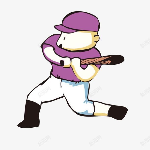 手绘打棒球的人png免抠素材_新图网 https://ixintu.com 人 手绘人物 打棒球 棒球