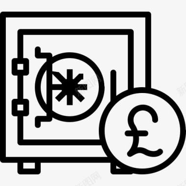 财务金融钱英镑安全安全拱顶货币图标图标