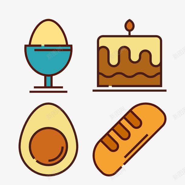 卡通生日蛋糕鸡蛋面包png免抠素材_新图网 https://ixintu.com 卡通 卡通食品 生日蛋糕 面包 鸡蛋