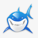 蓝色鲨鱼png免抠素材_新图网 https://ixintu.com 创意动物 卡通动物 卡通鱼 海里的动物 白色 蓝色 鲨鱼