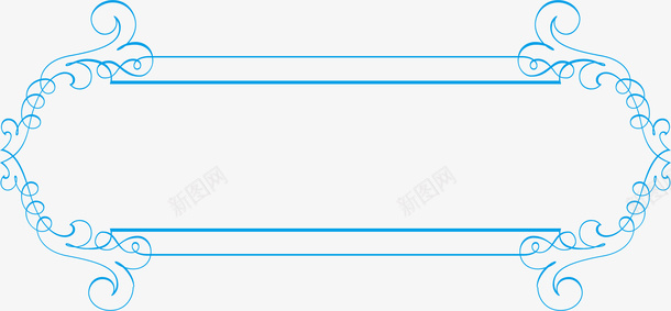 蓝色边框矢量图ai免抠素材_新图网 https://ixintu.com 可爱边框 报纸边框素材 矢量边框 边框素材 矢量图