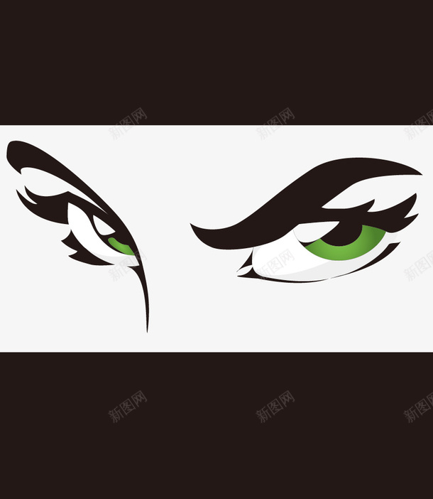 锐利的眼睛矢量图eps免抠素材_新图网 https://ixintu.com 女人 眼睛 绿色 锐利 矢量图
