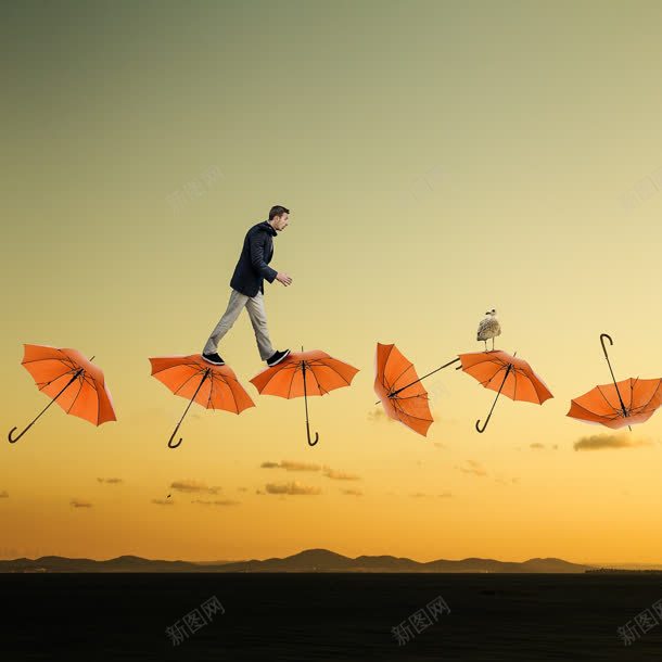 走在伞上的男人海报背景jpg设计背景_新图网 https://ixintu.com 海报 男人 背景