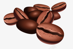 褐色手绘咖啡豆素材