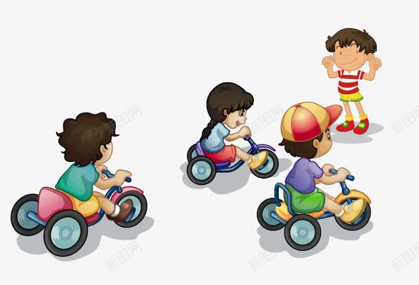 骑车儿童png免抠素材_新图网 https://ixintu.com 女孩 矢量男生 赛跑 骑车儿童