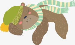 睡觉灰熊带帽睡觉灰熊矢量图高清图片