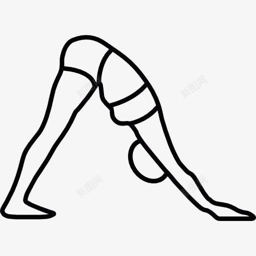 瑜伽的一个女人图标png_新图网 https://ixintu.com 人 体操 健身 健身房 瑜伽