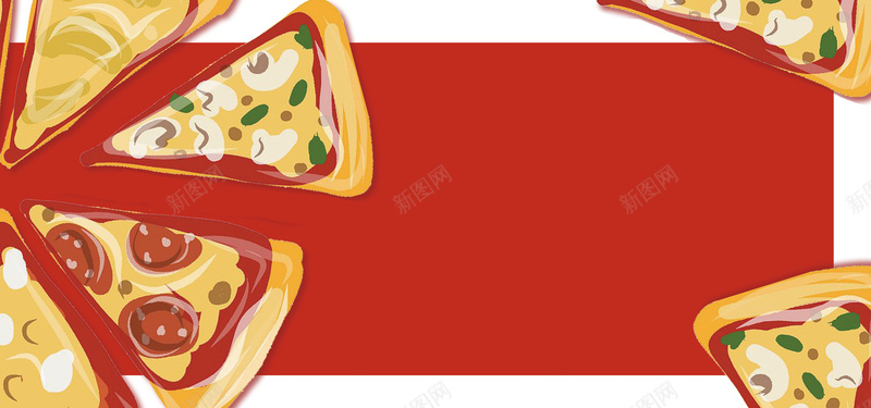 披萨红色卡通bannerpsd设计背景_新图网 https://ixintu.com 几何 卡通 手绘 披萨 矩形 简约 红色 边框 食物 餐饮