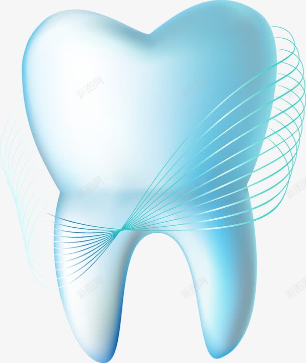 牙齿png免抠素材_新图网 https://ixintu.com 口腔 牙 牙齿 蓝色