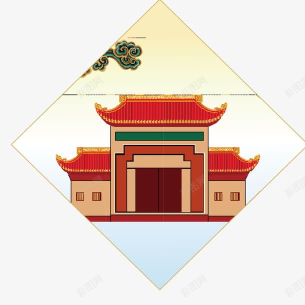 中国风传统建筑高门大院png免抠素材_新图网 https://ixintu.com 中国风 传统建筑 古风 大院 朱门