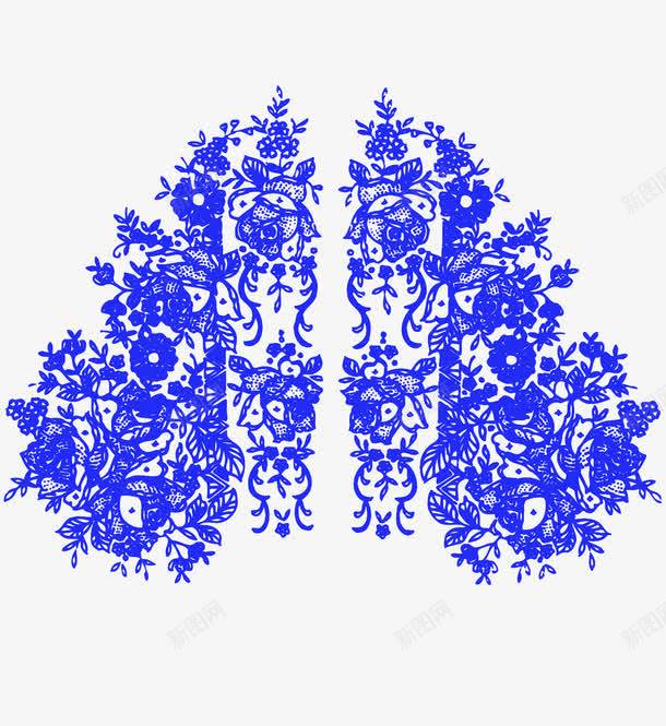 青花对称花纹png免抠素材_新图网 https://ixintu.com 对称花纹 青花 青花瓷