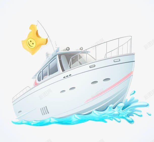 卡通白色的豪华轮船png免抠素材_新图网 https://ixintu.com 元素 卡通 可爱 手绘 白色 豪华 轮船