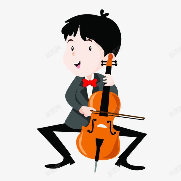儿童乐器演奏png免抠素材_新图网 https://ixintu.com 大提琴 演奏 男孩