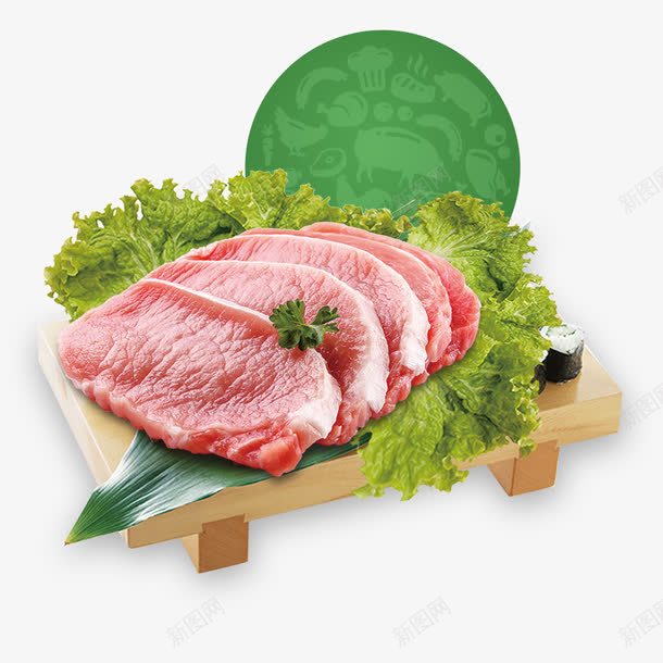 一盘子肉psd免抠素材_新图网 https://ixintu.com 新鲜 烤肉 生菜 美食 肉