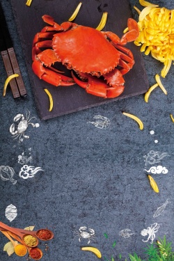 海鲜宴海鲜大闸蟹促销宣传高清图片