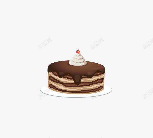 卡通蛋糕矢量图ai免抠素材_新图网 https://ixintu.com 下午茶 巧克力蛋糕 蛋糕 矢量图