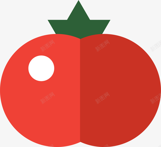扁平化番茄矢量图ai免抠素材_新图网 https://ixintu.com 扁平化番茄 红色 装饰图案 矢量图